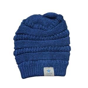 Toddler Boys Navy Blue Winter Beanie Hat Knit Super Star